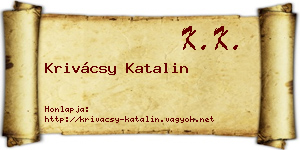 Krivácsy Katalin névjegykártya