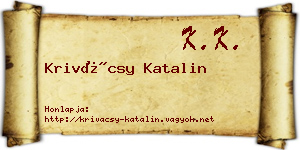 Krivácsy Katalin névjegykártya