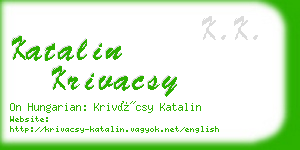 katalin krivacsy business card